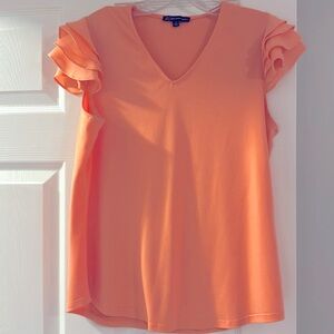 Salmon color v neck blouse in perfect condition size small